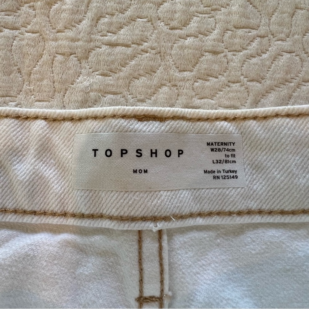NWT TopShop Maternity White Mom Jeans - Picture 6 of 6